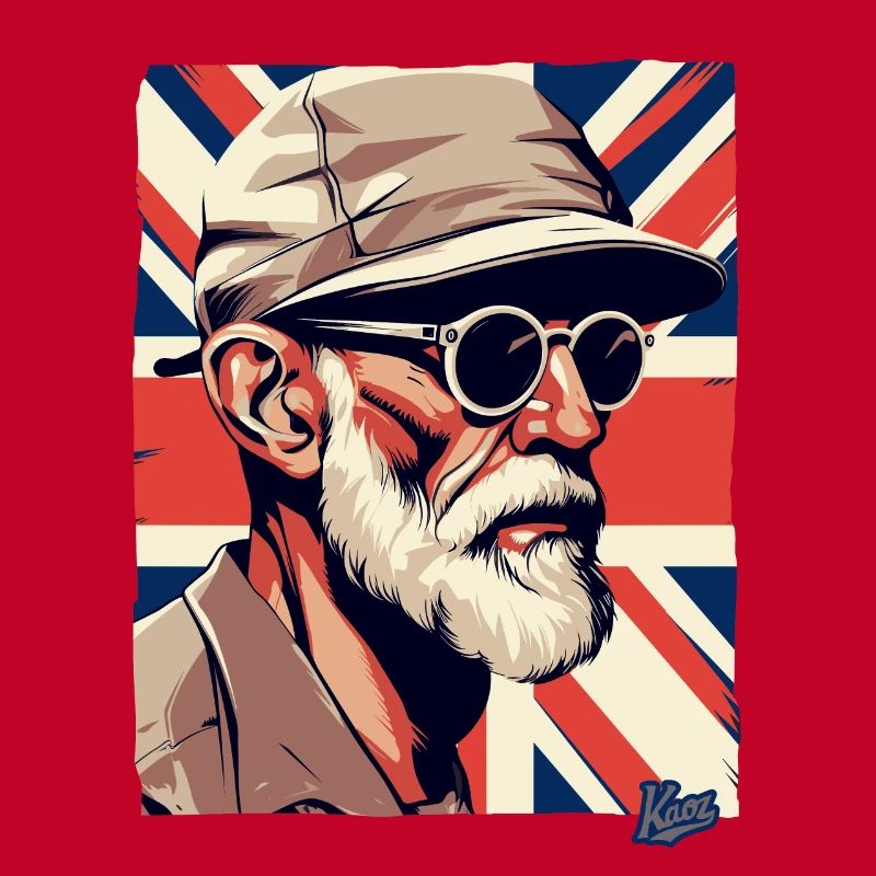 British Old Guy and British Flag