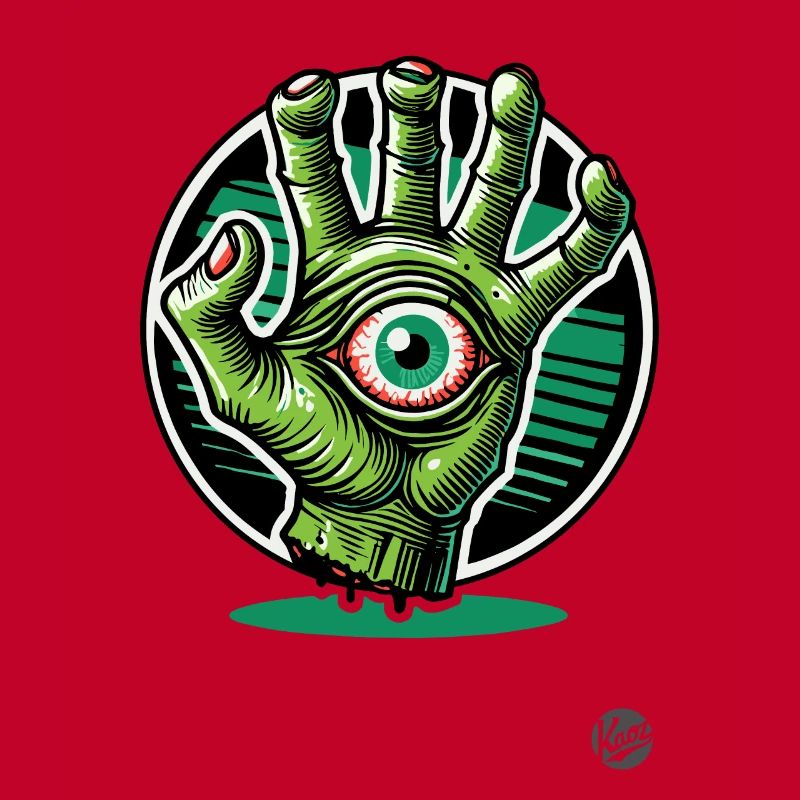 Main Mutant Zombie Vert avec Œil