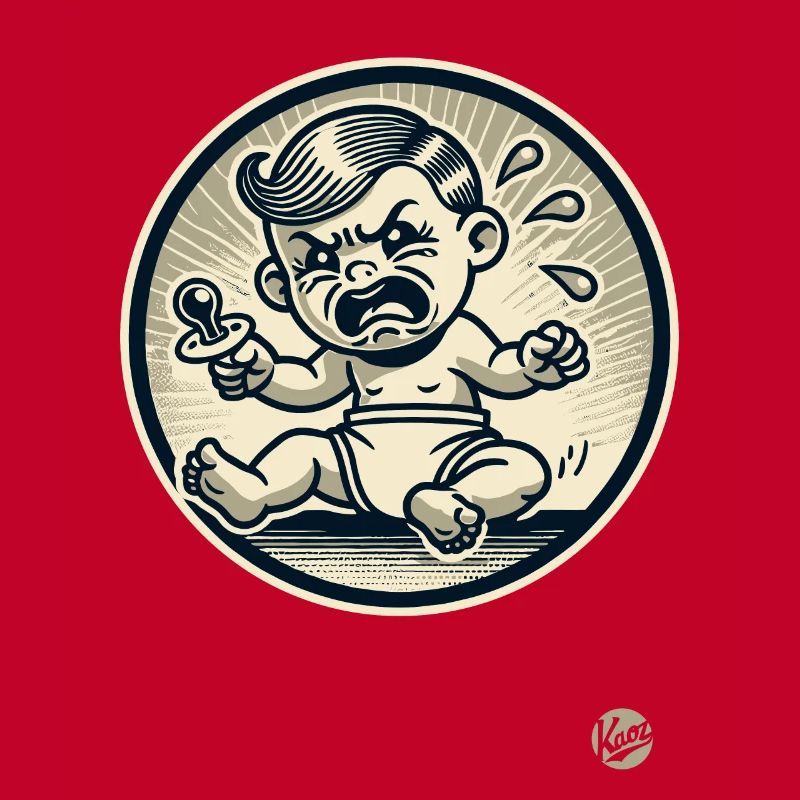 Dessin animé rétro gâté petit bébé