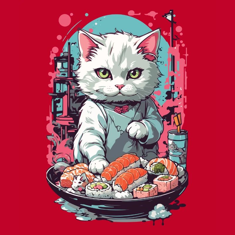 Style esthétique de chat Sushi Pastel gothique