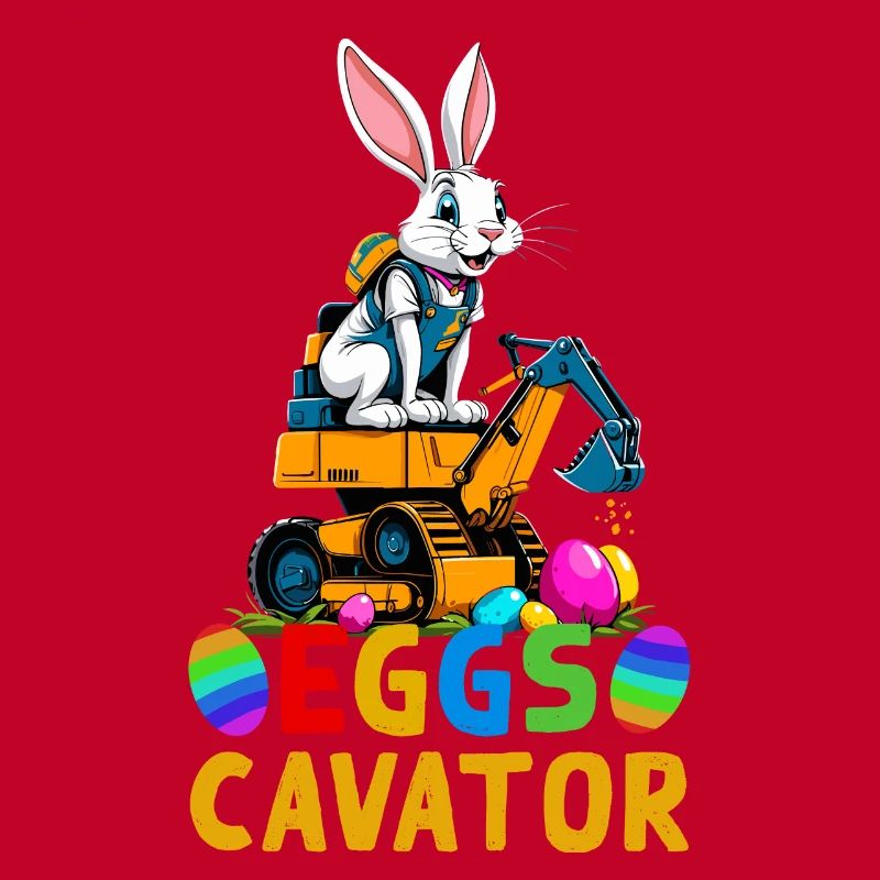 Funny Easter Saying Easter Bunny Excavator Driver