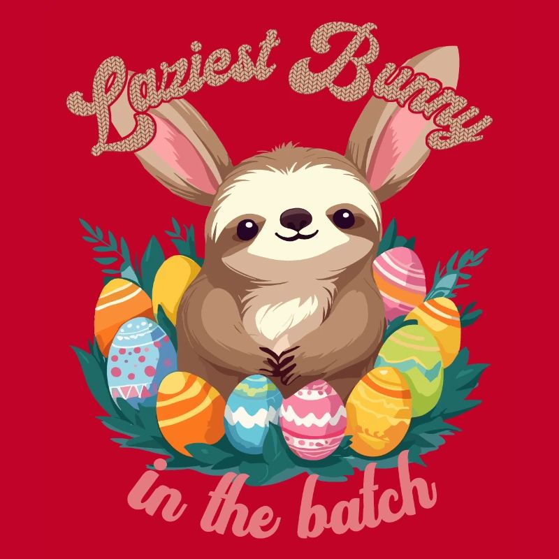 Funny Saying Sloth Easter Bunny Sweet Easter