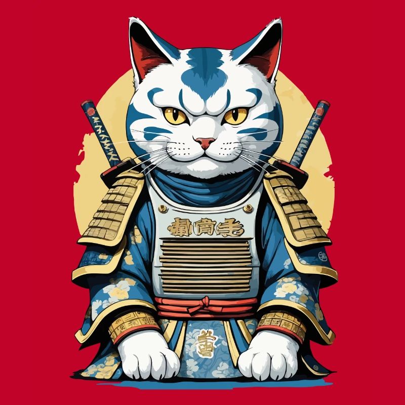 Samurai Cat Japanese Samurai Artwork Design