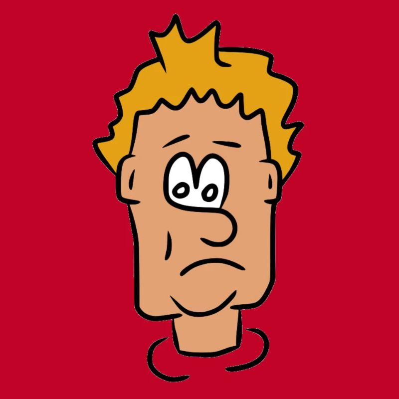 Sad comic face dissatisfied