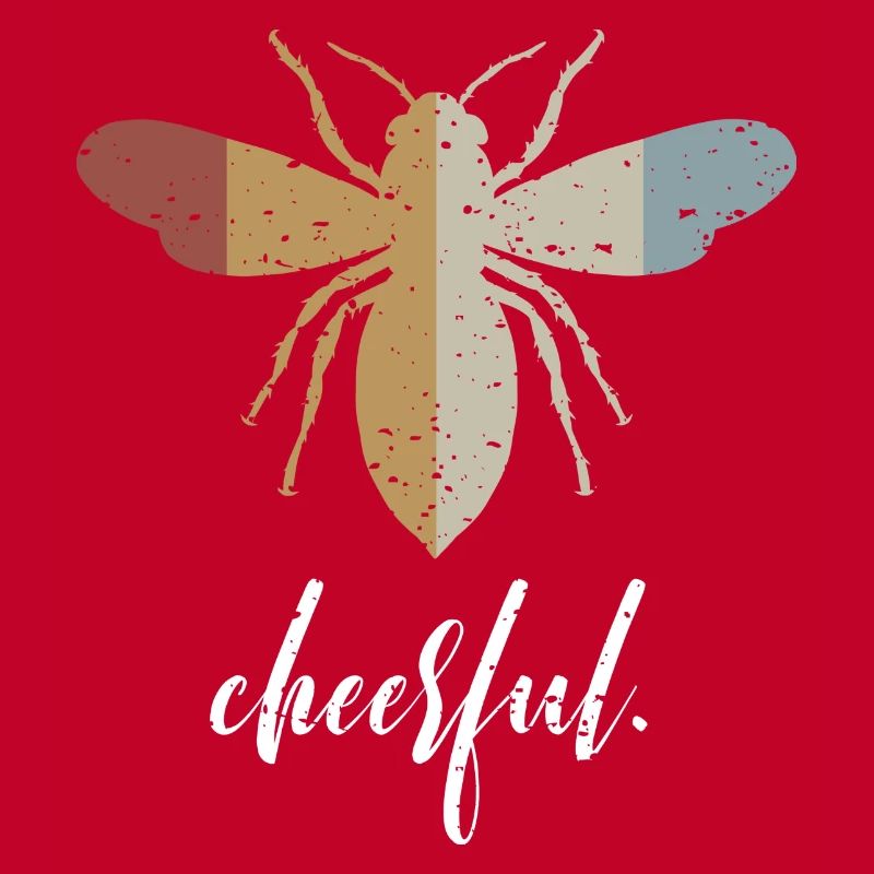 Abeille rétro joyeuse bienne sois joyeuse