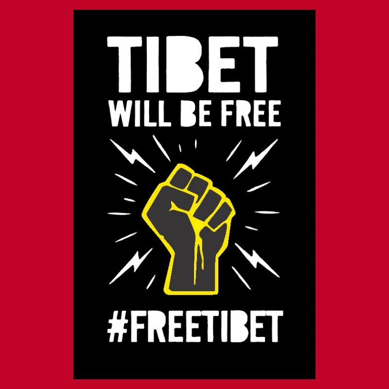 Tibet wird frei sein. Protest-Design.