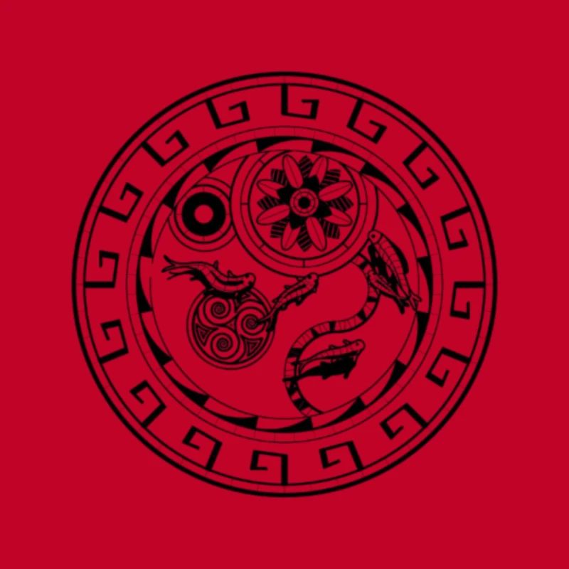 Aztec Mandala with Pisces