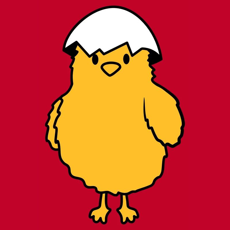 Chicks with eggshell on the head