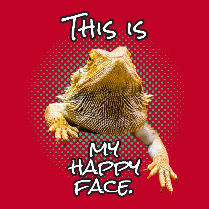Happy Face Bearded Dragon Bartagame Echse Geschenk