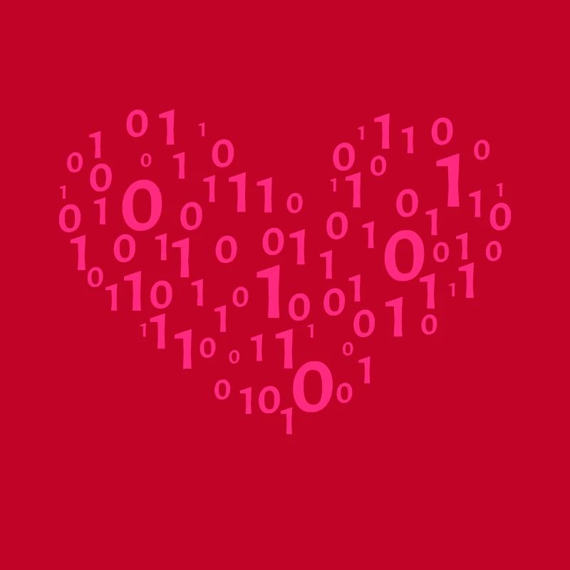 Heart Binary Coding Computer Science Gift