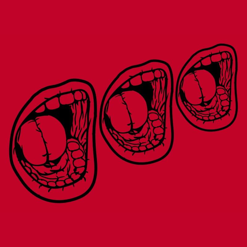 3 Screaming Singing open mouths