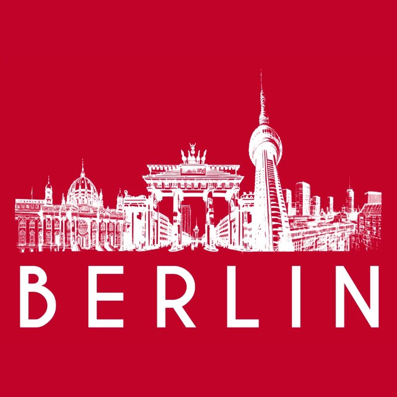 Berlin skyline in white
