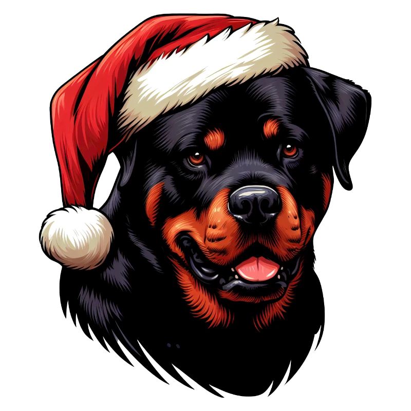 Rottweiler als Weihnachtsmann