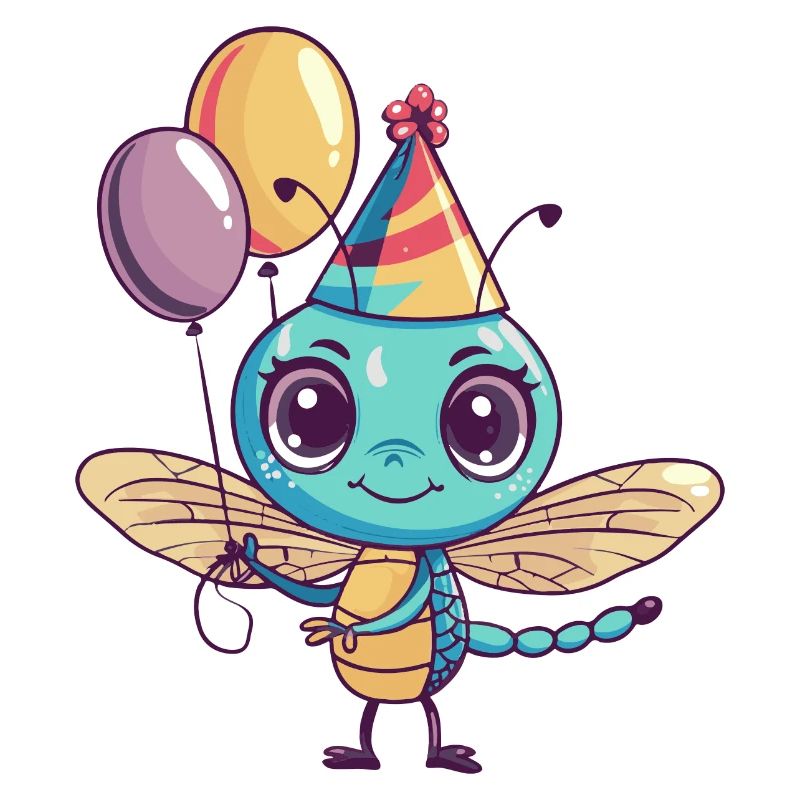 Libellule Anniversaire Bande Dessinée Mignon