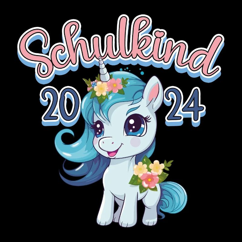 Schulkind 2024 Einhorn Einschulung Schule Schüler
