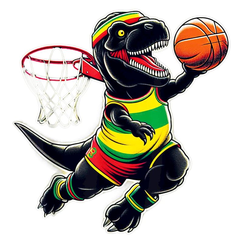 T-rex Dunking Ein Basketball Juneteenth Dinosaurier