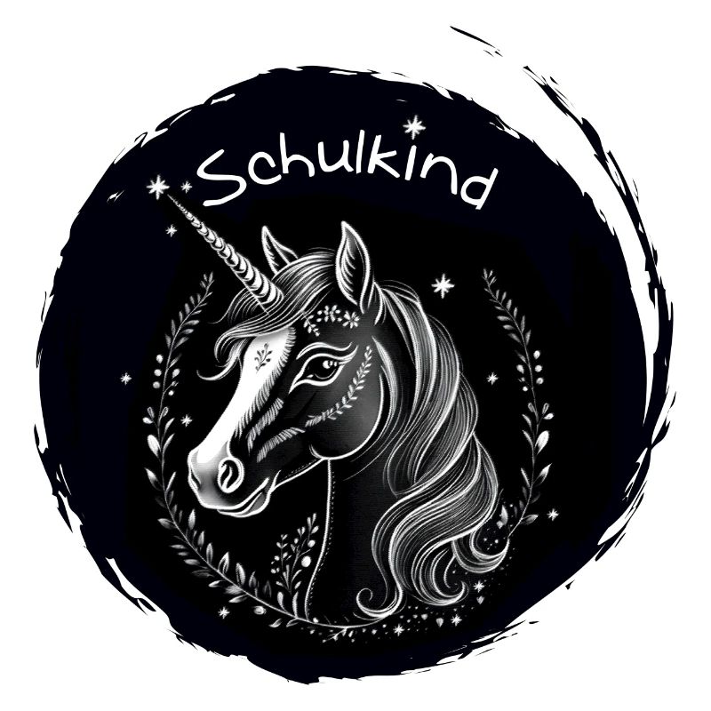 Schulkind - Einhorn mit Sternchen - Kreide Tafel