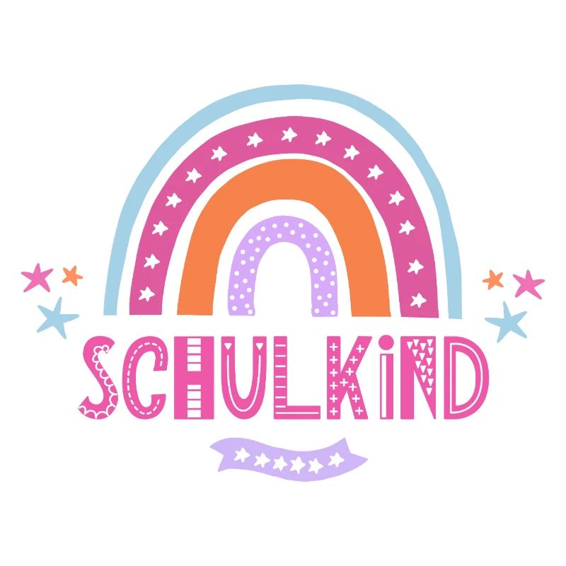 Schulkind Regenbogen Pink für Mädchen Boho