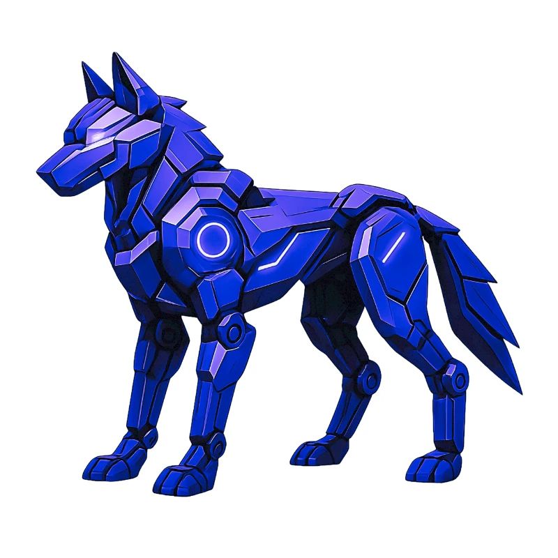 Futuristic Digital Wolf Illustration