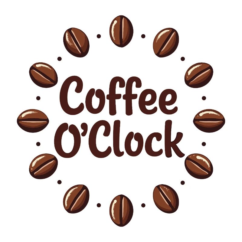 Conception de rêve de café avec le thème Coffee O'Clock