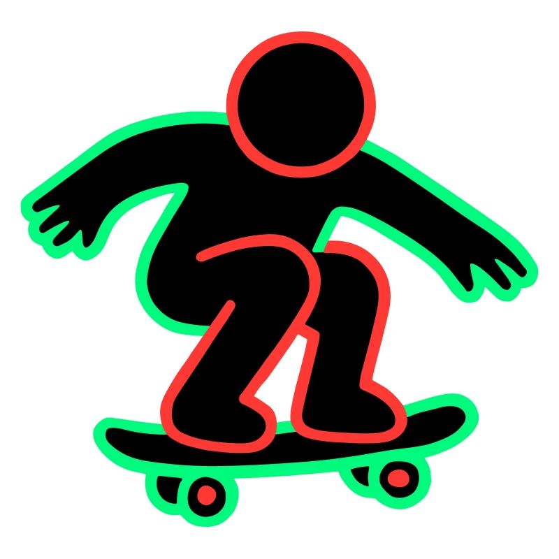 Neon Skateboarder Line Art