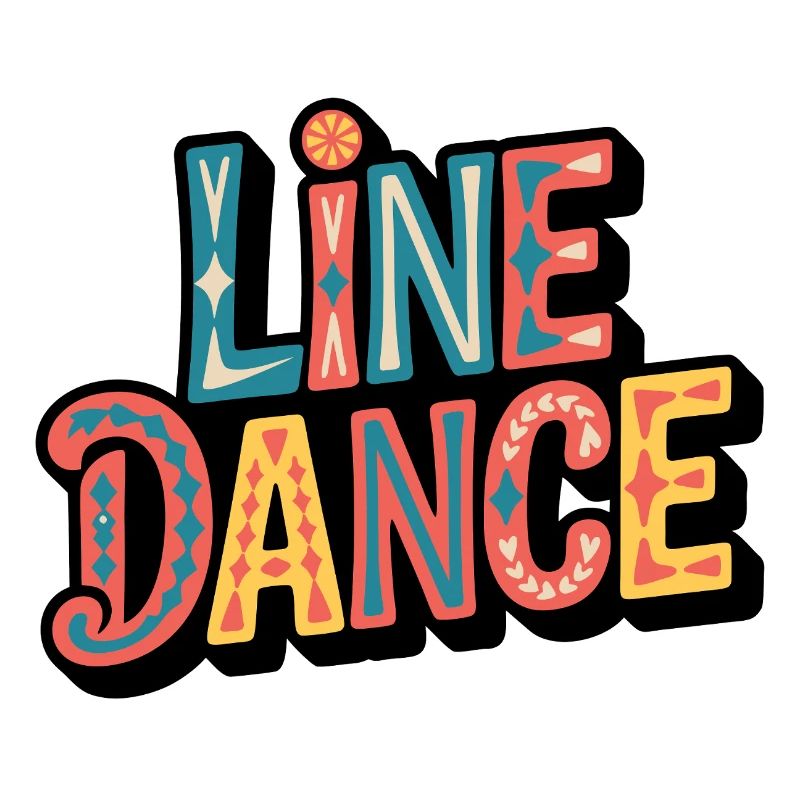 Line Dance Schriftzug: Farbexplosion