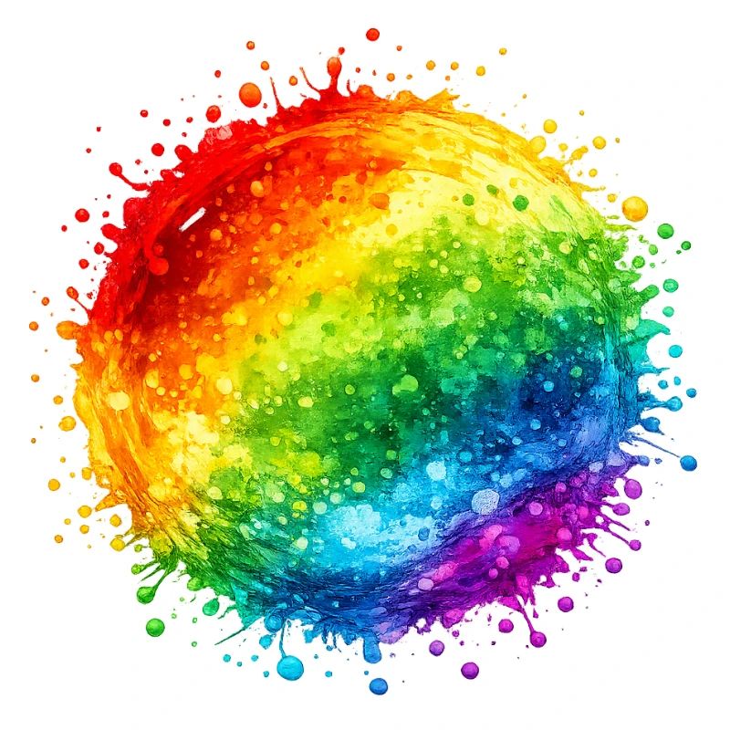 Regenbogenfarbene Farbspritzer Explosion