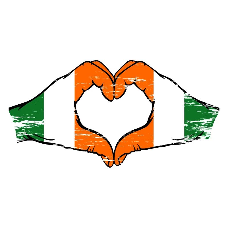 Drapeau de la Côte d’Ivoire d’Irlande Cœur utilisé