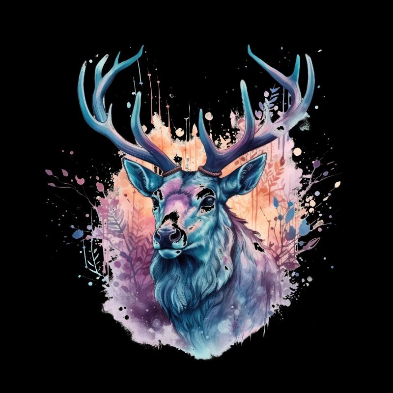 Hirsch Bunt Aquarell