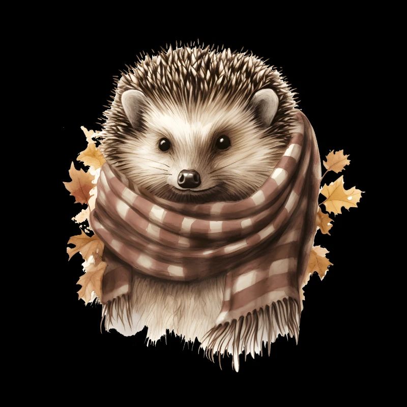 Hérisson avec écharpe Animal mignon