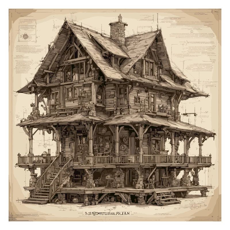 Plan / Sépia / Vintage / Rétro / Maison