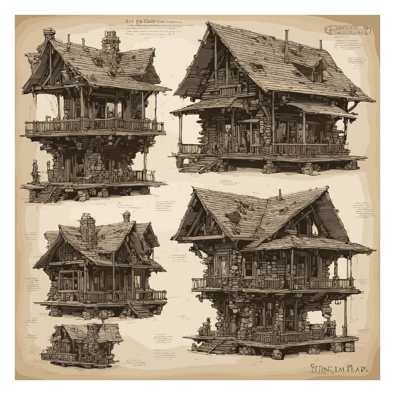 Plan / Sépia / Vintage / Rétro / Maison