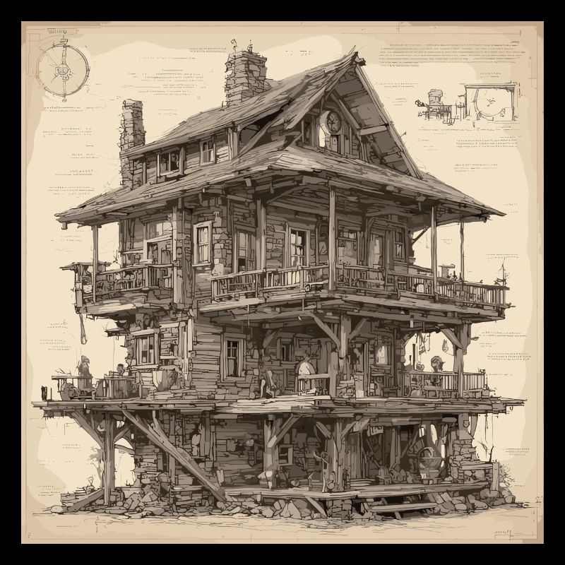 Plan / Sépia / Vintage / Rétro / Maison