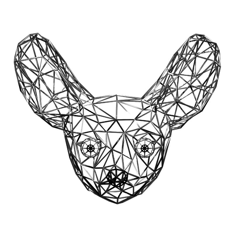 Metallic Geometric Fennec Fox