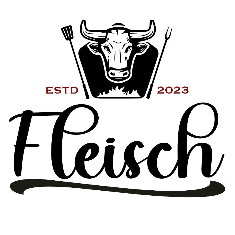 Fleisch Logo mit Stier weiß