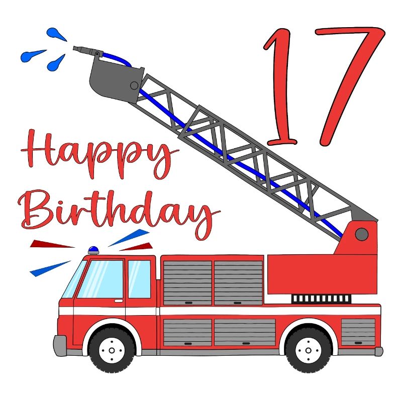 Fire engine Happy Birthday 17