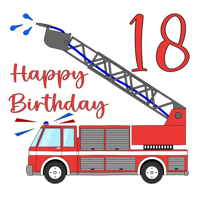 Fire engine Happy Birthday 18