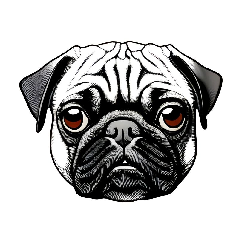 Mops Design Grafik Druck Motiv