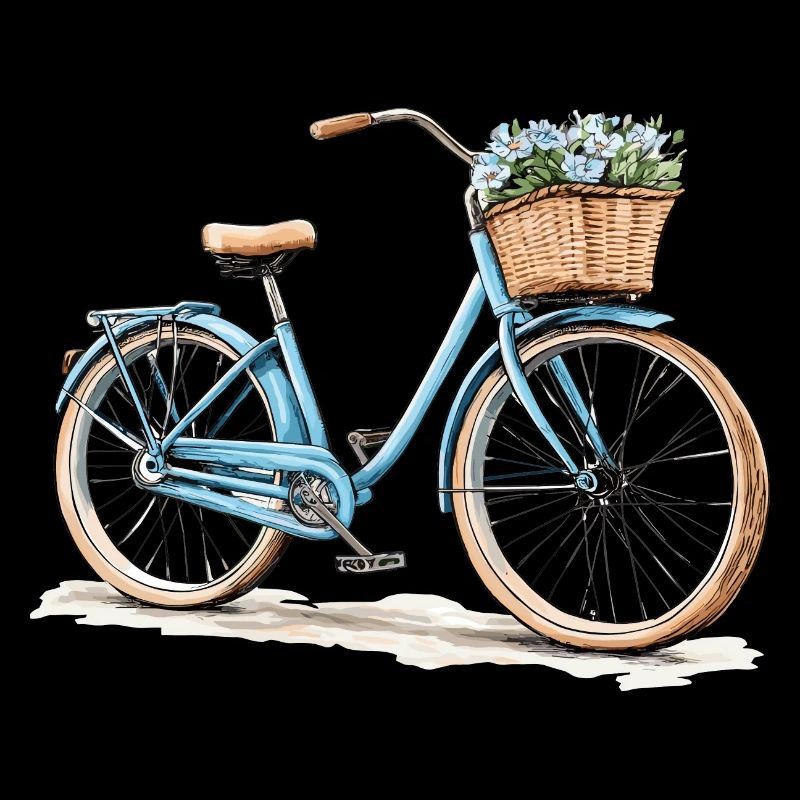 Vélo avec panier de fleurs
