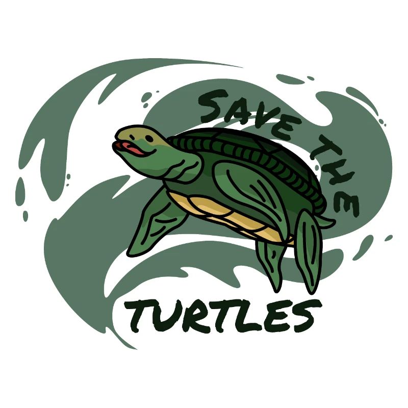 Save the turtles water sea plastic wave