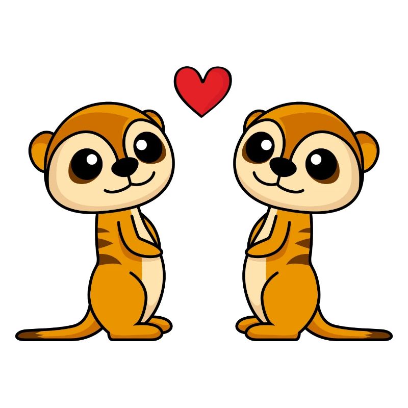 Erdmännchen Comic Paar liebe