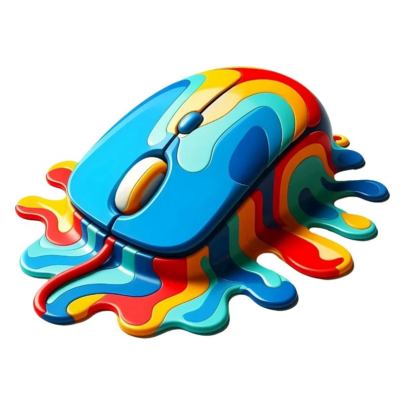 Melting Rainbow Computer Mouse