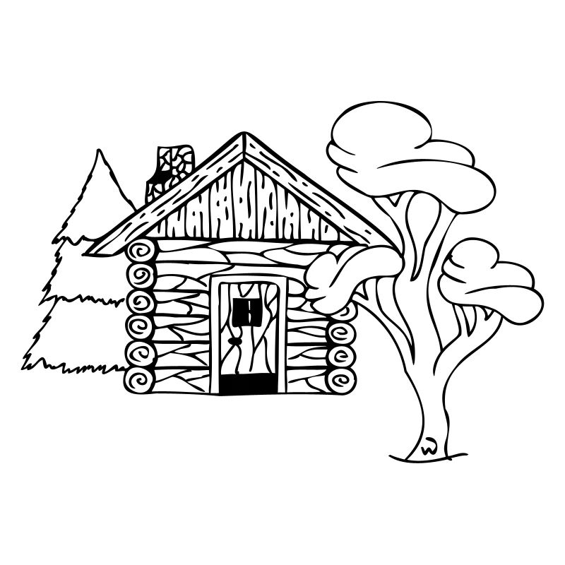 Cube de cabane en bois