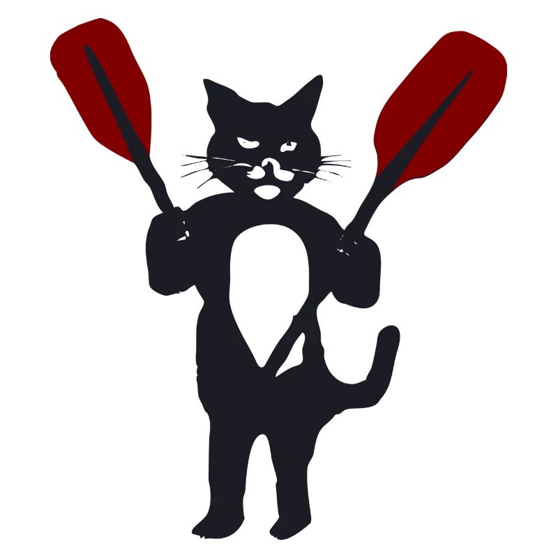 Katze mit Paddel 1