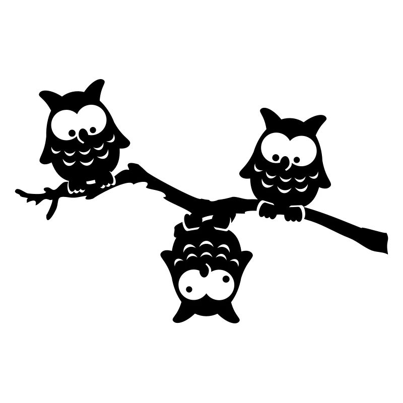 Owls funny branch upside down crazy eagle-owl