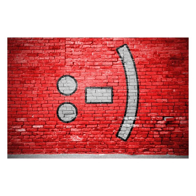 Smiley brick wall graffiti :-)