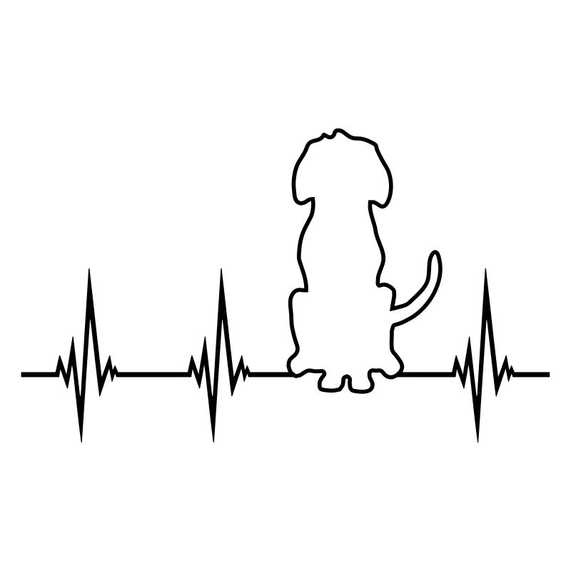 EKG sitzender hund frequenz herzschlag puls umriss