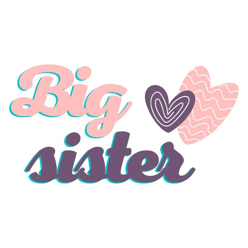 Große Schwester, ein süßes Text- und Herzdesign