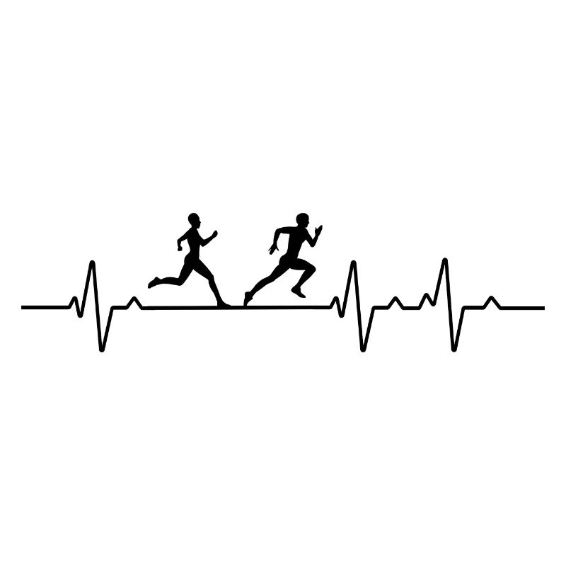 Runners Running Jogging Marathon Heartbeat