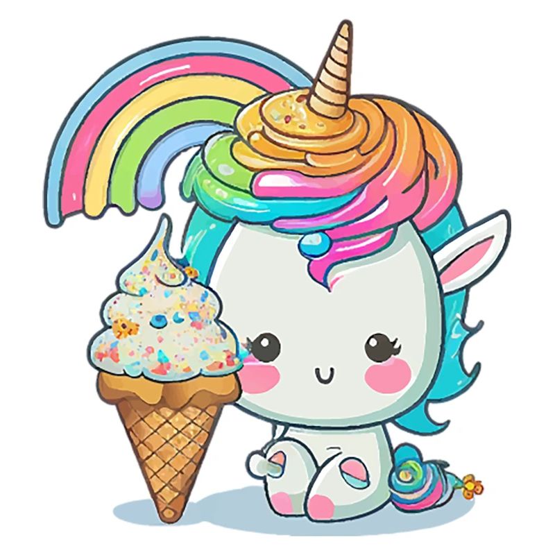Einhorn-Paradies mit Regenbogenhaar
